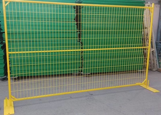 1,8m Tinggi Bubuk Kuning Dilapisi Pagar Wire Mesh Sementara Kanada