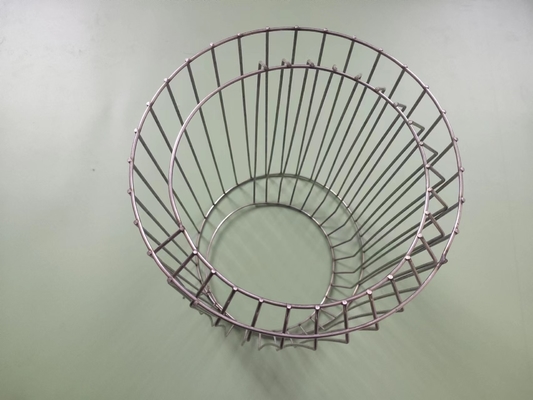 Nordic Silver 304 Ss Metal Wire Basket Dengan Pegangan Untuk Penyimpanan Buah