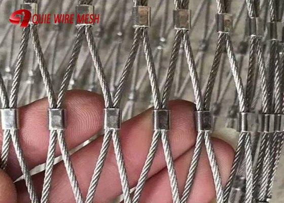 Ferruled Type Fleksibel 1 X 19 Stainless Steel Wire Rope Mesh Bird Aviary Untuk Kebun Binatang