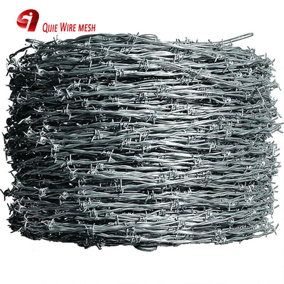 Hot Dip Galvanis Kawat Berduri, PVC Coated Barded Wire Untuk Perlindungan
