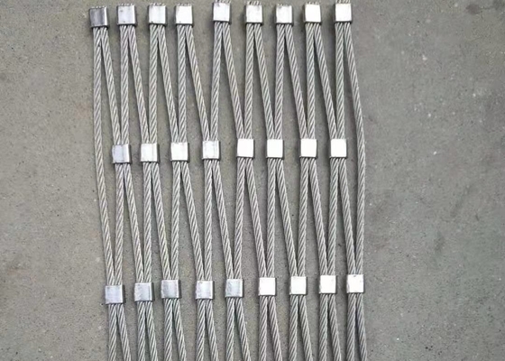 Ss 304 Stainless Steel Wire Rope Mesh 20x20mm Melindungi Kabel Windows / Zoo Animal