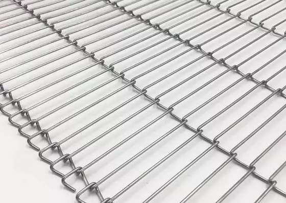Pengolahan Makanan Stainless Steel Wire Flat Chain Link Mesh Conveyor Belt