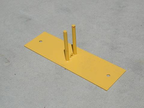 Ini adalah kaki pagar kuning yang digunakan di pagar portabel Kanada.