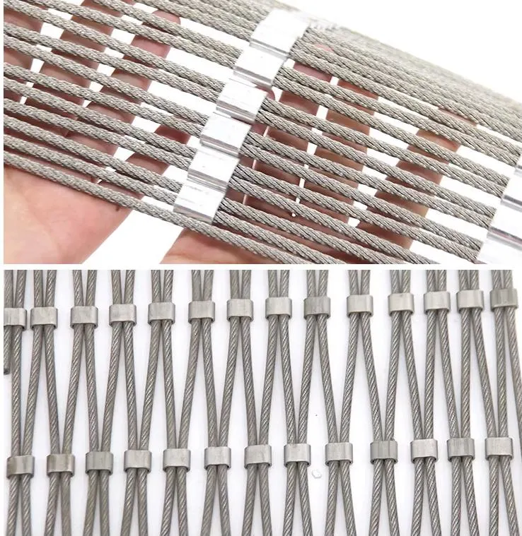Kebun Binatang Kandang Perlindungan pagar baja tahan karat layar Mesh Expand Web Wire Tali Kabel Jaringan 2