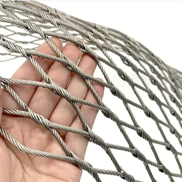 Kualitas tinggi kolam renang Iron Fence Mesh Fleksibel stainless steel Wire Rope Zoo Mesh Fenc USA Pagar Mesh 1