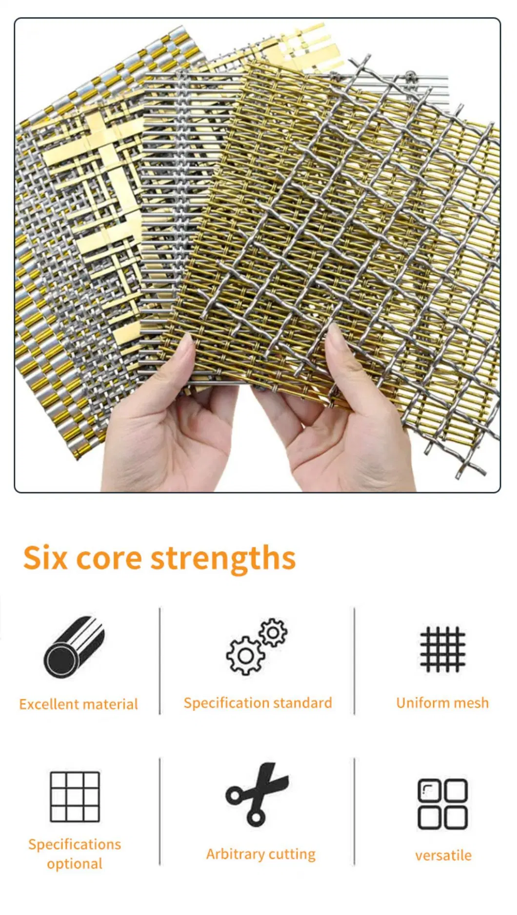 Wire Mesh Dekoratif Wire Mesh Kabel AISI316 stainless steel Woven Mesh 1