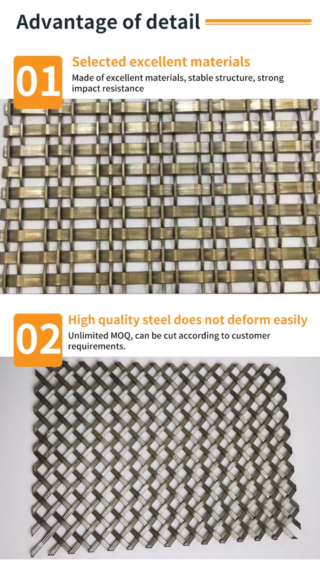 Wire Mesh Dekoratif Wire Mesh Kabel AISI316 stainless steel Woven Mesh 3