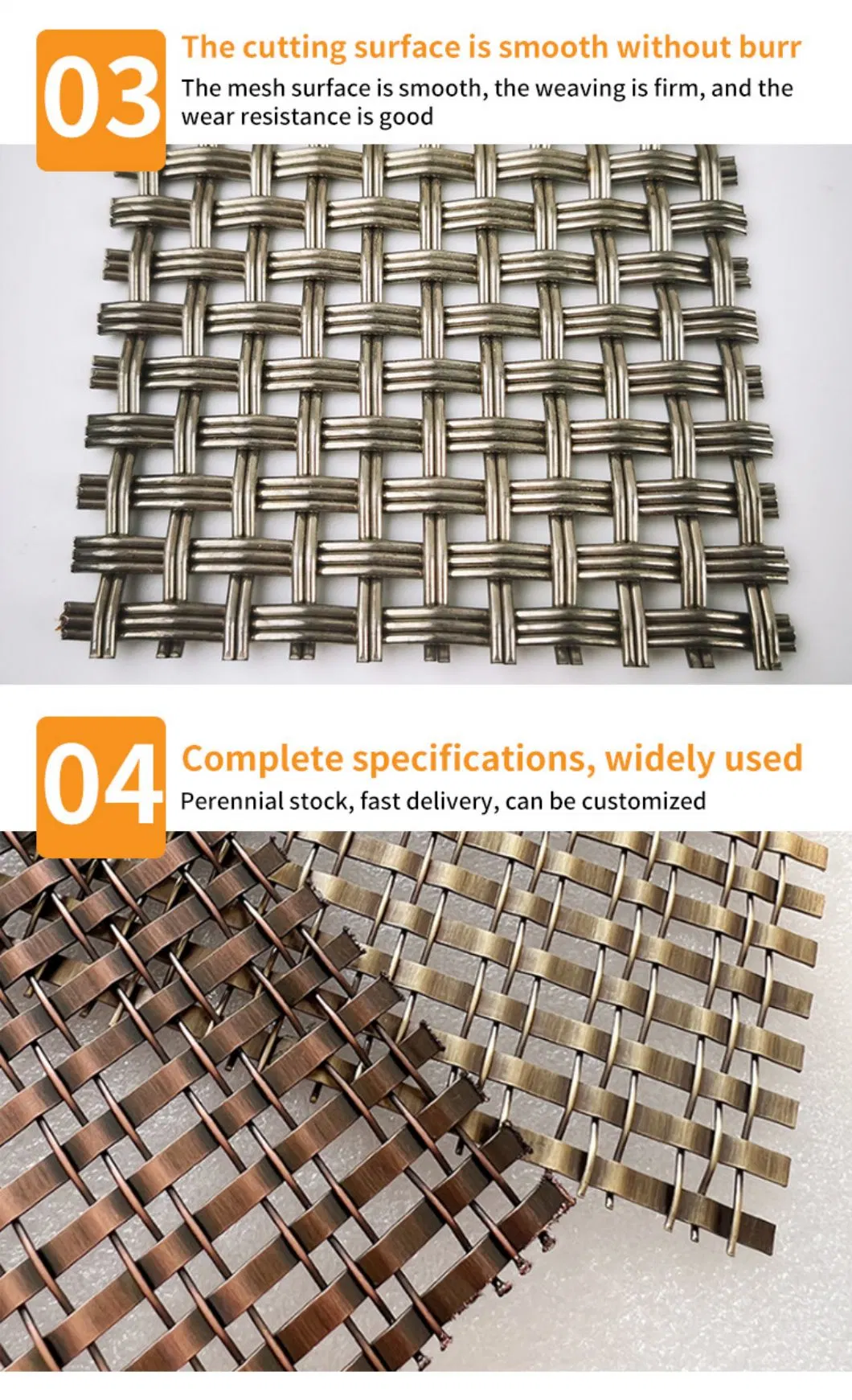 Wire Mesh Dekoratif Wire Mesh Kabel AISI316 stainless steel Woven Mesh 4