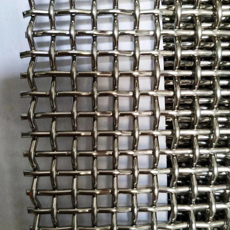 High Tensile 65 Mn Quarry Rock Crusher Crimped Wire Woven Screen Mesh untuk Vibrating 1