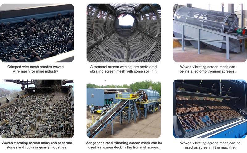High Tensile 65 Mn Quarry Rock Crusher Crimped Wire Woven Screen Mesh untuk Vibrating 6