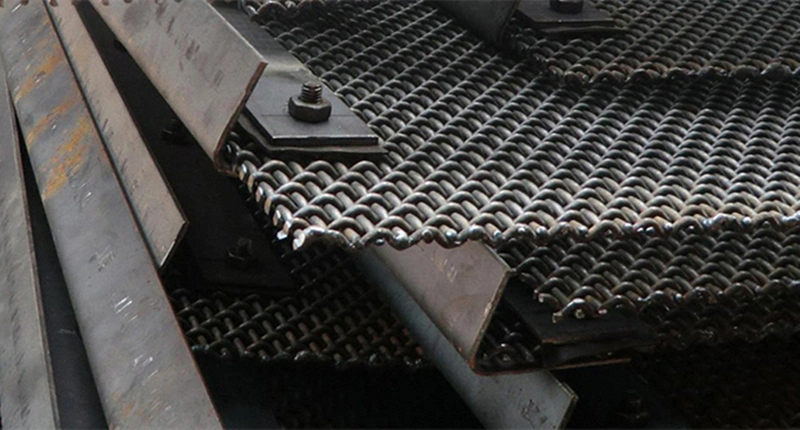 High Tensile 65 Mn Quarry Rock Crusher Crimped Wire Woven Screen Mesh untuk Vibrating 5