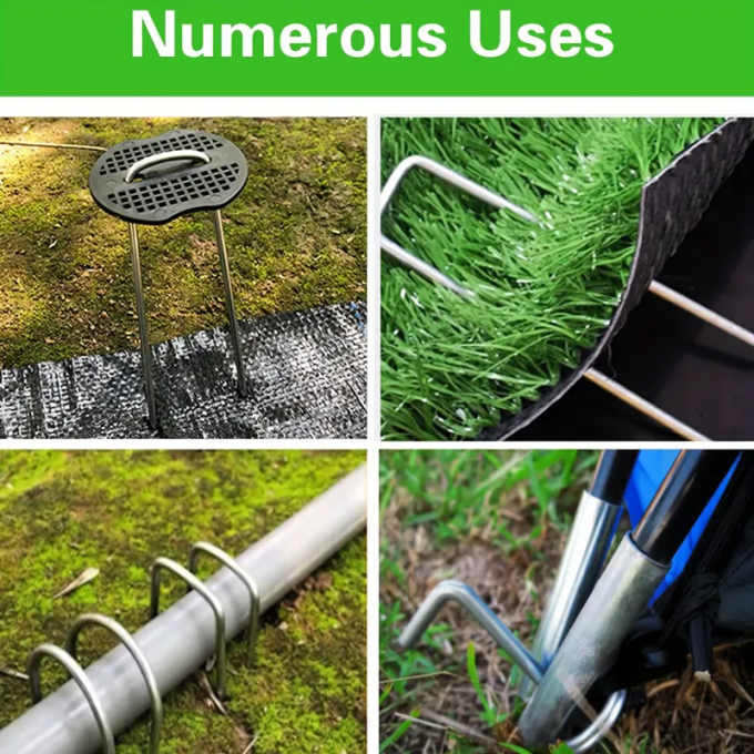 Hot Dip Galvanized U Type Garden Grass Lawn Turf Staple Lawn Nail 9 Gauge Wire Diameter 5