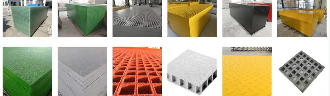 Square Mesh 20*20*40 Serat kaca / FRP cetakan Grating kekuatan tinggi tahan korosi 8