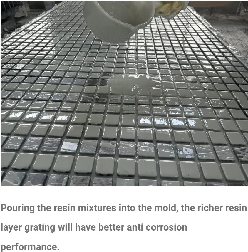 Square Mesh 20*20*40 Serat kaca / FRP cetakan Grating kekuatan tinggi tahan korosi 5
