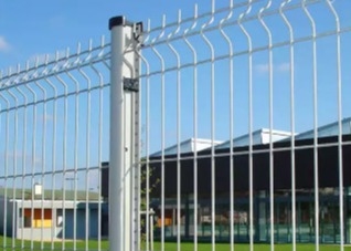 Rumah Logam Dekoratif Luar Ruangan 3d Bending Curved Fence Panel Welded Rigid Wire V Mesh Garden Fence
