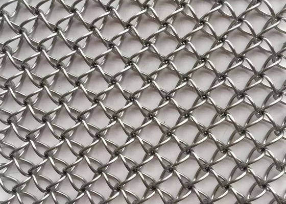20m Fasad Warna Alam Crimped Woven Wire Mesh 2.5mm Titanium Plating