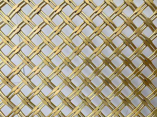 Dekorasi logam crimped stainless steel flat wire screen mesh untuk lemari furnitur