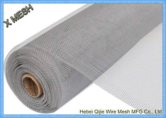 Anodized Aluminium Serangga Layar Mesh 1 X 30 M Roll Epoxy Coating Silver White Color