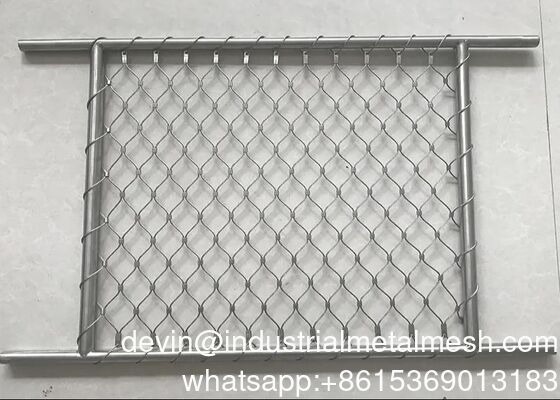 Stainless Steel Zoo Animal Wire Rope Mesh untuk Bird Aviary Enclosure