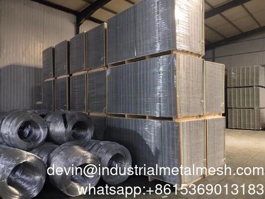 3.4mm Wire * 15X15cm Mesh * 2.15 * 6 M Black Welded Wire Mesh Panel untuk Kanada