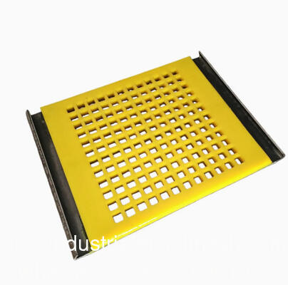 Jaring Layar Poliuretan Tipe Pengencang Kait Tahan Aus Tahan Korosi Elastisitas Tinggi Umur Panjang untuk Penyaringan Bijih Tambang