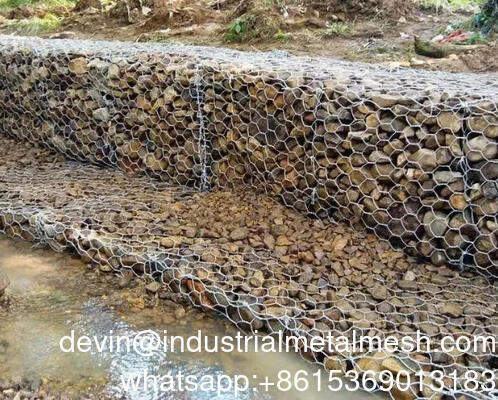 Keranjang Kawat Gabion Dilas Galvanis Celup Panas Tahan Lama untuk Perlindungan Dasar Sungai