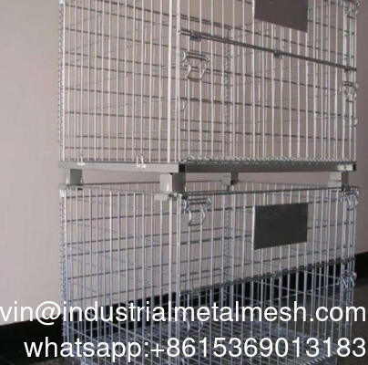 Kontainer Wire Mesh Baja Lipat untuk Gudang Logistik
