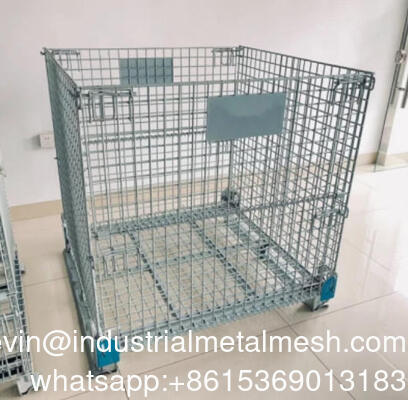 Kapasitas Berat Gudang Mesh Box Wire Cage Metal Bin Container Storage