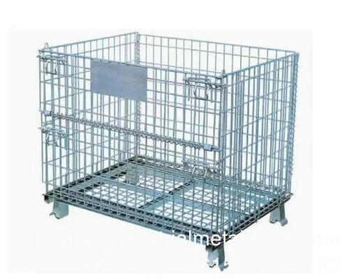 Welded Mesh Cage Mesh Wire Folding Forklift Folding Metal Stacking Container Pallet Cage