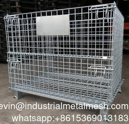 European Metal Folding Wire Mesh Storage Cage untuk botol anggur