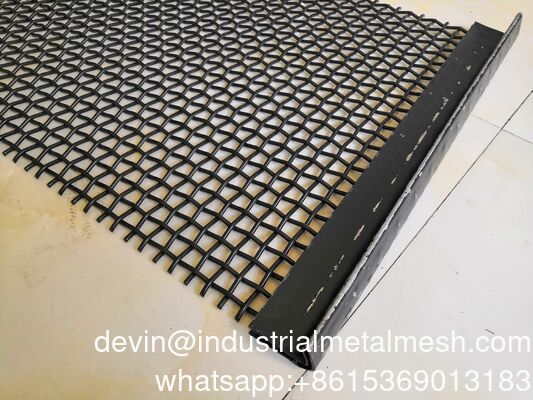 High Carbon Square Crimped Woven Wire Mesh, Mining Screen Mesh untuk Pertambangan