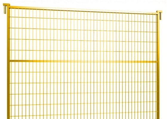 Kuning Berwarna 1.8m Tinggi Kanada Standar Konstruksi Luar Ruangan Panel Pagar Sementara