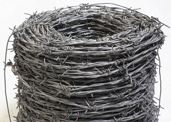 18 Gauge 4 Titik 2 Strand Galvanized Barbed Wire Coils 20kg Coil