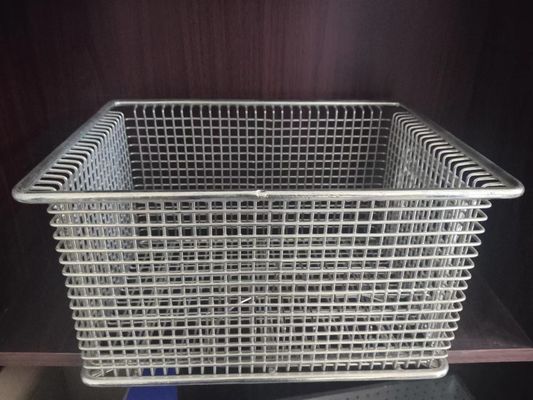 Silver 0.5mm Stainless Steel Wire Mesh Tray Sterilisasi Tahan Korosi