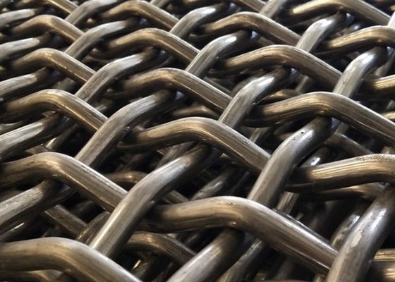 304 Mesh Crimped Stainless Steel Wire Mesh Untuk Pertambangan Vibrating Swing Screen Mesh