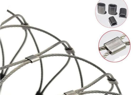 Kekuatan Tarik Tinggi Kandang Hewan Fleksibel 316 Stainless Steel Wire Rope Mesh Untuk Sangkar Jaring Burung