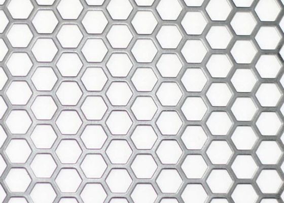 Lembar Lubang Heksagonal Stainless Steel Mesh Logam Berlubang