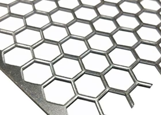 Lembar Lubang Heksagonal Stainless Steel Mesh Logam Berlubang