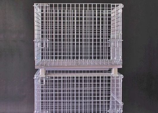 Kontainer Wire Mesh Lempar Kekuat Keranjang Logam Baja Lipat Untuk Penyimpanan