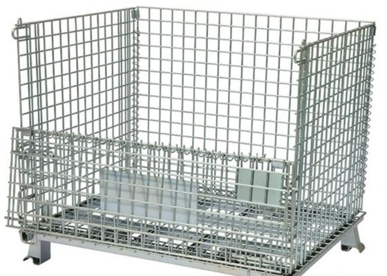 Kontainer Wire Mesh Lempar Kekuat Keranjang Logam Baja Lipat Untuk Penyimpanan