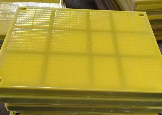 Panel Layar Kuning PU Mesh Polyurethane Dengan Kait Untuk Tambang Bergetar