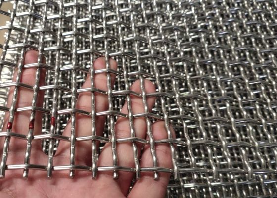 Kekuatan tarik tinggi 8x13mm Pembukaan stainless steel Crimped Wire Mesh