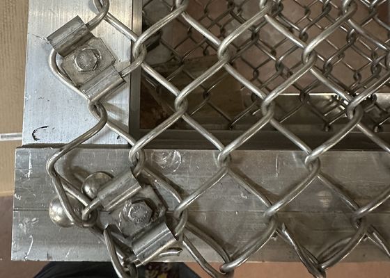 Baja tahan karat 316L Chain Link Pagar Kain Perbatasan Tembok Baja Galvanis