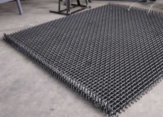 High Tensile 65 Mn Quarry Rock Crusher Crimped Wire Woven Screen Mesh untuk Vibrating