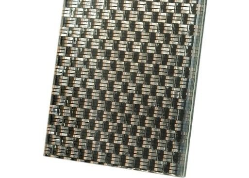 Bulletproof Arsitektur Woven Wire Mesh Dekoratif Kaca Laminasi Untuk Bank