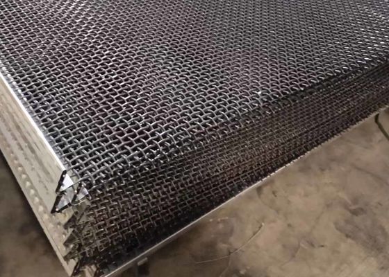 Ss 201 Lock Crimped Vibrating Screen Wire Mesh Ukuran 1.5m X 1.95m
