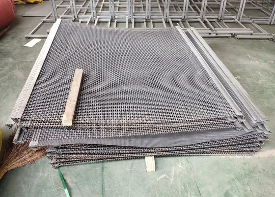 65mn Hooked Vibrating Screen Mesh Untuk Quarry Stone Crusher
