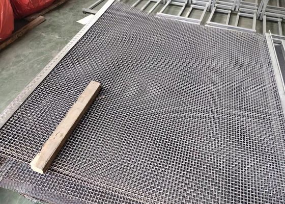 65mn Hooked Vibrating Screen Mesh Untuk Quarry Stone Crusher