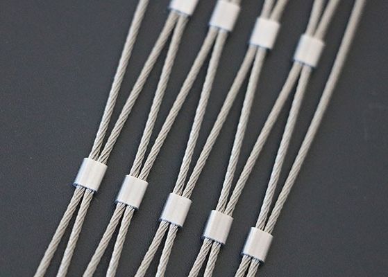 SS316 Ferrule Diamond Flexible Inox Stainless Steel Wire Cables Net Rope Mesh