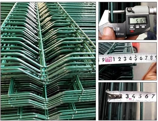 Taman Perimeter Keamanan 0.4mm Curved Metal Fence 3d Wire Mesh Peach Shape Post